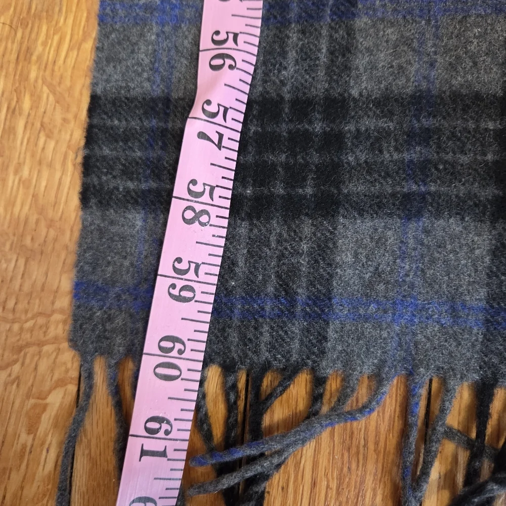 Jos. A. Bank Charcoal, Grey and Blue Checkered Cashmere Scarf NWT